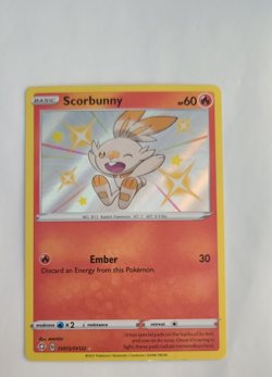 Pokemon 2021 Shining Fates Scorbunny 15/122 Holo Rare Baby Shiny NM - Image 1