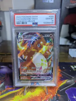 2020 Pokemon SWSH FA/Charizard VMAX Darkness Ablaze #020 PSA 10 - Image 1