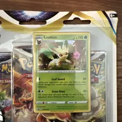 Pokemon TCG Brilliant Stars 3 Pack Blister Leafeon Promo - Image 5
