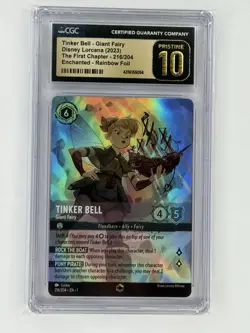 Disney Lorcana Tinker Bell Giant Fairy First Chapter #216 Enchanted CGC 10 PSA - Image 1
