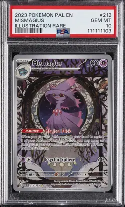 2023 POKEMON PAL EN-PALDEA EVOLVED ILLUSTRATION RARE #212 MISMAGIUS PSA 10 - Image 1