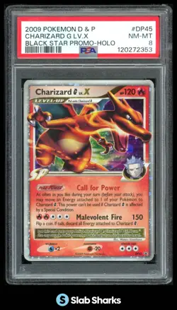 2009 POKEMON DIAMOND & PEARL BLACK STAR PROMOS #DP45 CHARIZARD G LV.X HOLO PSA 8 - Image 1