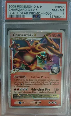 2009 POKEMON DIAMOND & PEARL BLACK STAR PROMO HOLO #DP45 CHARIZARD G LV.X PSA 8 - Image 1