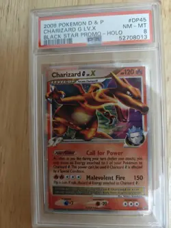 2009 POKEMON DIAMOND & PEARL BLACK STAR PROMO HOLO #DP45 CHARIZARD G LV.X PSA 8 - Image 2