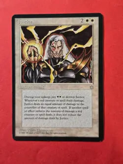 1995 Magic The Gathering Ice Age #32 Justice, UC, NF, cd1 - Image 1