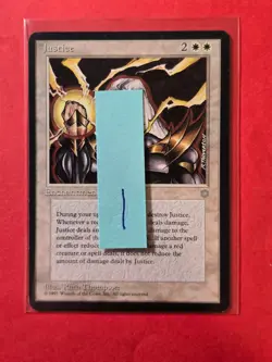 1995 Magic The Gathering Ice Age #32 Justice, UC, NF, cd1 - Image 3