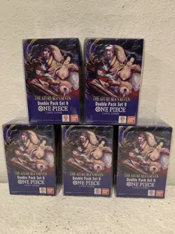 BANDAI ONE PIECE THE AZURE SEA’S SEVEN DOUBLE PACK SET 9 Op-14 ( LOT OF 5) - Image 1