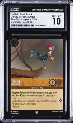 2023 DISNEY LORCANA EN 1-THE FIRST CHAPTER FOIL #7 HEIHEI - BOAT SNACK CGC 10 - Image 1