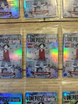One Piece Monkey D. Luffy US Voyage College Basketball Card Rutgers P-055 - Image 1