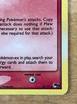 Mew Delta Species Pop Series 5 Holo Inverted Back Misprint Error 3/17 2007 Card - Image 4