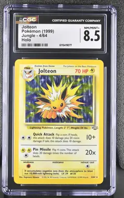 CGC 8.5 Jolteon 1999 Jungle 4/64 Holo Pokemon Card - Image 1