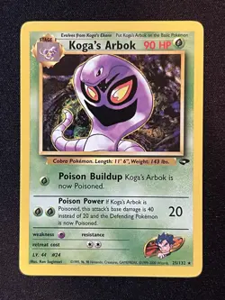 NM-MINT Koga's Arbok 25/132 Gym Challenge Pokemon Card (pack fresh) - Image 1