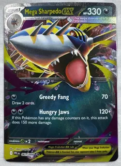 Mega Sharpedo ex 061/094 Double Rare Phantasmal Flames Pokemon TCG NM - Image 1
