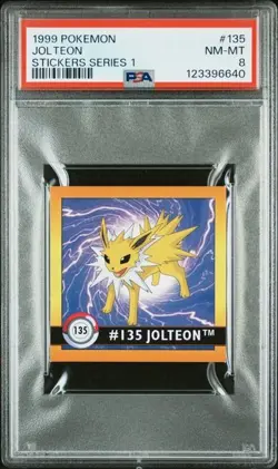 1999 Pokemon Series 1 Stickers Jolteon #135 Vintage PSA 9 MINT - Image 1