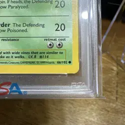 Pokemon TCG Tangela Base Set 66/102 Regular Shadowless Common 1999 - Image 3