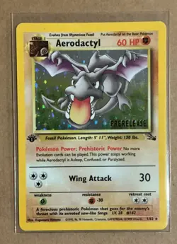 Aerodactyl Pokemon TCG Fossil Prerelease 1st Edition Promo Holo 1/62 1999 - Image 1