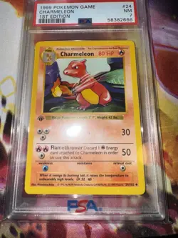 Pokemon TCG Charmeleon #24/102 1st Edition Shadowless Base Set PSA 7 - Image 2