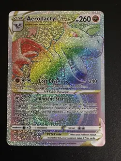 Aerodactyl VSTAR 199/196 Pokemon Lost Origin Secret Rare Rainbow Holo NM - Image 1