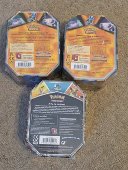 Set of Three Pokemon V Force Tins Factory Sealed Lucario Flareon Mew Tcg 2021 - Image 2