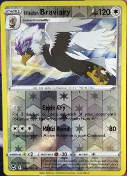 Hisuian Braviary Reverse Holo Rare - 149/195 - Silver Tempest Pokemon 2022 - Image 1