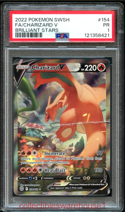 Pokemon Brilliant Stars Charizard V 154 PSA 1 - Image 1