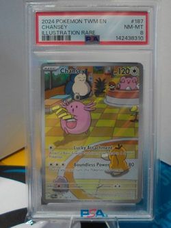 PSA 8 NM-MT 2024 POKEMON TWILIGHT MASQUERADE CHANSEY #187/167 ILLUSTRATION RARE - Image 1