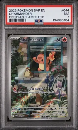CHARMANDER 2023 POKEMON OBSIDIAN FLAMES BLACK STAR PROMO PSA 7 - Image 1