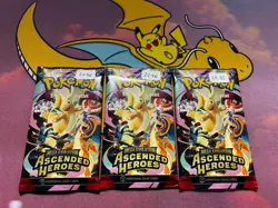 Lot of 3 HEAVY Pokemon Ascended Heroes Booster Packs - FACTORY SEALED - Image 1