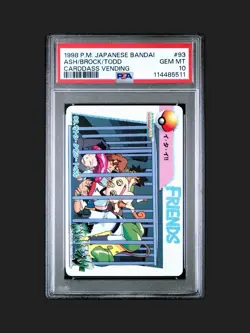 PSA 10 *2025 cert* - 1998 CARDDASS BANDAI ANIME COLLECTION #93 ASH/BROCK/TODD - Image 2