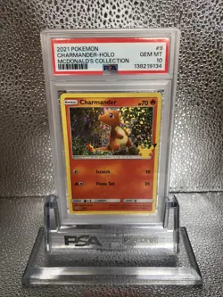 2021 POKEMON MCDONALD'S COLLECTION 25TH ANNIVERSARY 9/25 CHARMANDER HOLO PSA 10 - Image 1