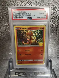 2021 POKEMON MCDONALD'S COLLECTION 25TH ANNIVERSARY 9/25 CHARMANDER HOLO PSA 10 - Image 2