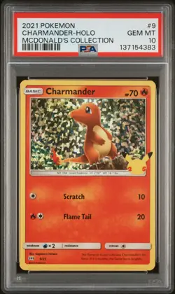 2021 POKEMON MCDONALD'S COLL ECTION #9 CHARMANDER-HOLO PSA 10 - Image 1