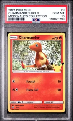 2021 Pokemon Charmander 25th Anniversary McDonalds Holo Promo #9 - PSA 10 💎 - Image 1
