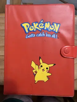 Vintage 1999 Pokemon Pikachu Red Binder TCG Album 30 Page Card Holder ✅ - Image 1