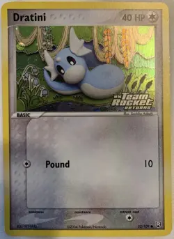 Dratini 52/109 Team Rocket Returns Reverse Holographic Pokemon Card FBG A- - Image 1