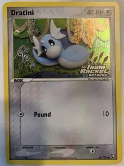 Dratini 52/109 Team Rocket Returns Reverse Holographic Pokemon Card FBG A- - Image 2