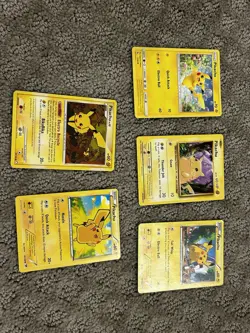 Pokemon Pikachu Lot of 5 Cards 2019 2016 2015 2007 2014 Nintendo English TCG - Image 1