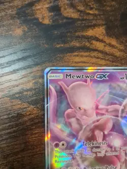 Pokemon TCG Mewtwo GX Black Star Promo Card SM196 Ultra Rare Sun Moon Holo LP - Image 2