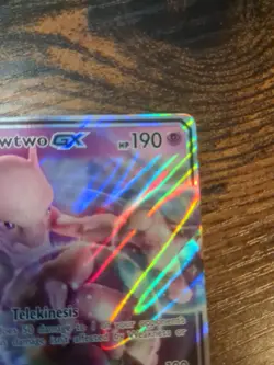 Pokemon TCG Mewtwo GX Black Star Promo Card SM196 Ultra Rare Sun Moon Holo LP - Image 5