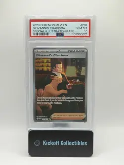 Pokemon Giovanni's Charisma Holo Card Scarlet & Violet 151 204/165 PSA 10 - Image 1