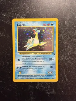 Lapras - 10/62 - Pokemon Card Fossil Unlimited Holo Rare Card WOTC LP 1999 - Image 1