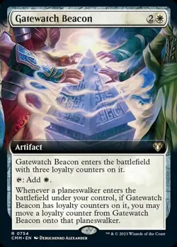MTG Gatewatch Beacon - Foil - Extended Art NM-Mint Commander Masters - Image 1