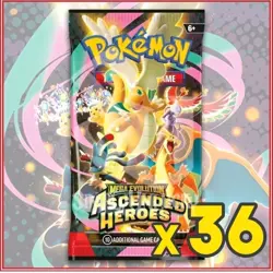 Pokemon TCG: Mega Evolution Ascended Heroes 36x Booster Pack Lot. In Hand. - Image 1