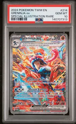 Pokemon 2024 Greninja ex 214 SIR Twilight Masquerade GEM MINT PSA 10 (NEW CERT) - Image 1