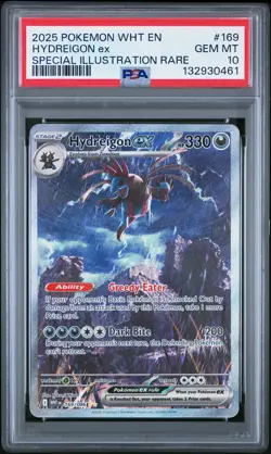2025 POKEMON WHT EN-WHITE FLARE SPECIAL ILLUSTRATION RARE HYDREIGON EX PSA 10 - Image 1