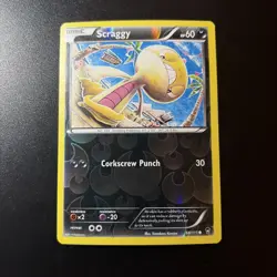 Pokemon TCG Scraggy 66/111 XY Furious Fists Reverse Holo LP Tomokazu Komiya Art - Image 1