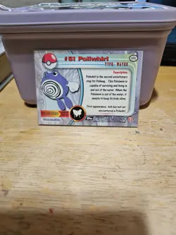(HPL) Poliwhirl #61 Topps TV Animation Edition Black Label Pokemon 1999 LP - Image 2