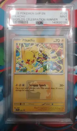 2025 POKEMON SVP EN-SV BLACK STAR PROMO #225 PIKACHU PSA 9 - Image 1