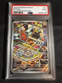 2025 POKEMON DRI EN-DESTINED RIVALS ILLUSTRATION RARE #197 ROTOM PSA 9 - Image 1