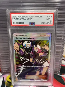 2017 Pokemon Sun & Moon Team Skull Grunt Full Art #149 PSA 9 - Image 1